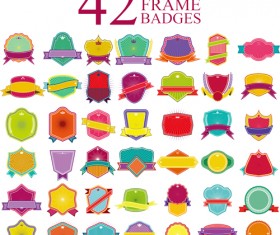 Blank colored badges design vector 02