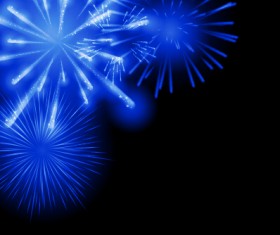 Blue fireworks vector background 04