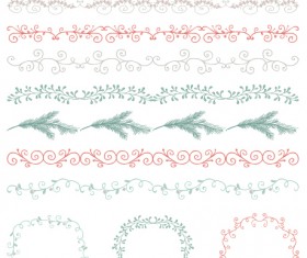 Borders with frame and laurel wreath cute vector 05