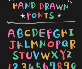 Cartoon Letters and numbers alphabet vector material 01