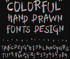 Cartoon Letters and numbers alphabet vector material 02