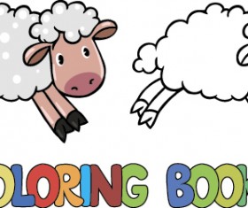 Cartoon animal coloring picture vector material 06