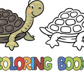 Cartoon animal coloring picture vector material 07