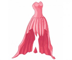 Cartoon evening dress fashion vector illustration 08