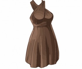 Cartoon evening dress fashion vector illustration 11