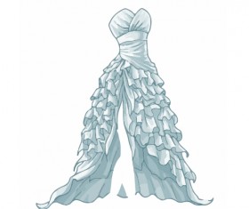 Cartoon evening dress fashion vector illustration 14