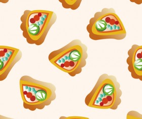 Cartoon pizza pattern seamless vectors 02
