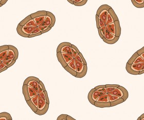 Cartoon pizza pattern seamless vectors 03