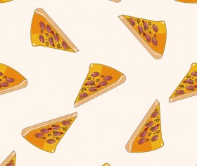Cartoon pizza pattern seamless vectors 04