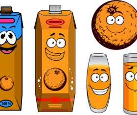 Cartoon style packaging with juice vector set 01