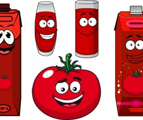 Cartoon style packaging with juice vector set 02