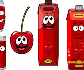 Cartoon style packaging with juice vector set 05