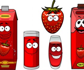 Cartoon style packaging with juice vector set 06