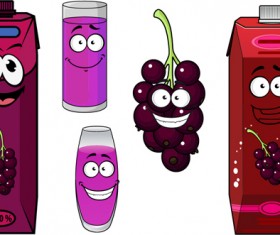 Cartoon style packaging with juice vector set 07