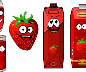Cartoon style packaging with juice vector set 08