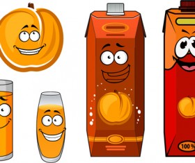Cartoon style packaging with juice vector set 09