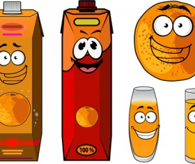 Cartoon style packaging with juice vector set 10