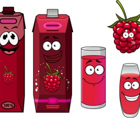 Cartoon style packaging with juice vector set 11