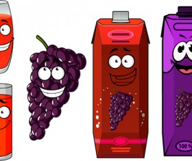 Cartoon style packaging with juice vector set 12
