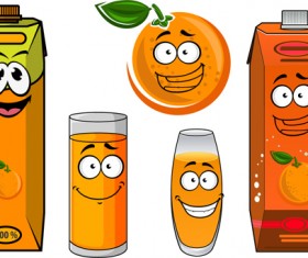 Cartoon style packaging with juice vector set 14
