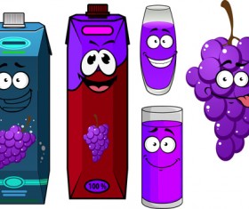 Cartoon style packaging with juice vector set 15