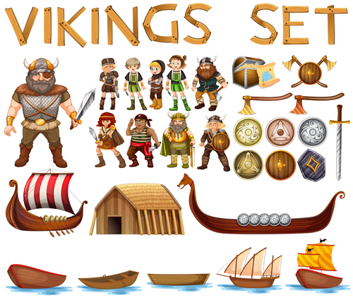 Cartoon vikings vector design