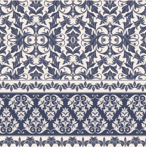 Classical ornament pattern with border vector material