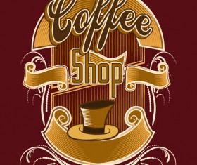Classical coffee shop logos vector set 01