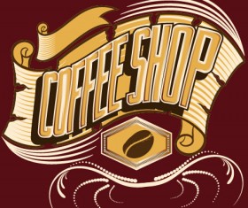 Classical coffee shop logos vector set 04