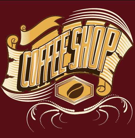 Classical coffee shop logos vector set 04