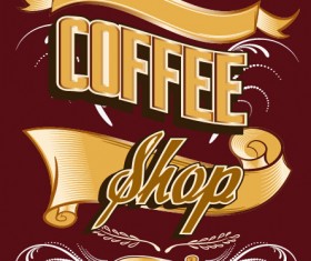 Classical coffee shop logos vector set 09