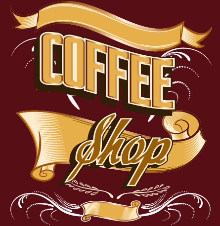 Classical coffee shop logos vector set 09