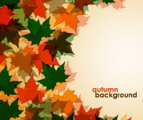 Colored autumn leaves vector backgrounds 01