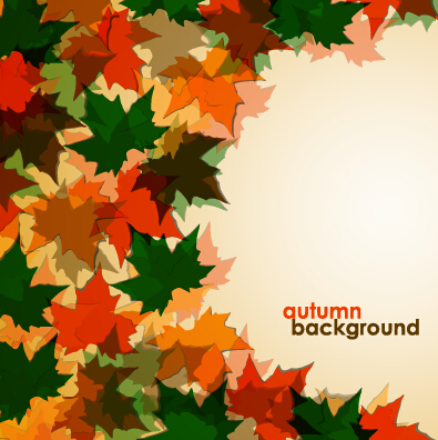 Colored autumn leaves vector backgrounds 01