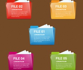 Colored folder icons vector material
