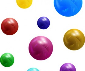 Colorful balls design element vector set 03