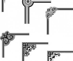 Corner ornaments black vector