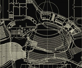 Creative architectural blueprint background vector 05