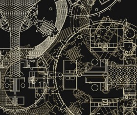 Creative architectural blueprint background vector 06