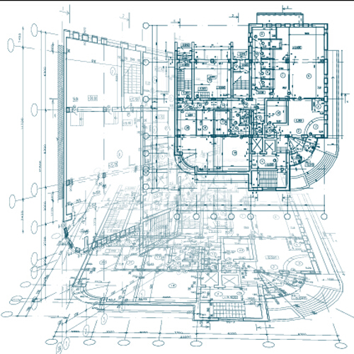Creative architectural blueprint background vector 11