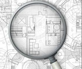 Creative architectural blueprint background vector 13