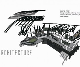 Creative architecture concept background vector material 01