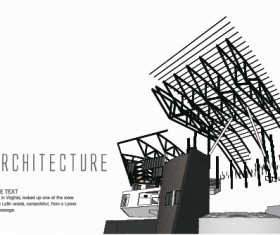 Creative architecture concept background vector material 02