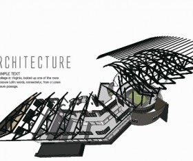 Creative architecture concept background vector material 05