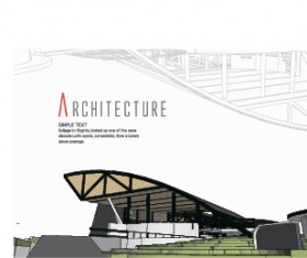 Creative architecture concept background vector material 07