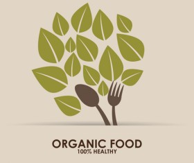 Creative organic food logo vector 01
