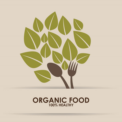Creative organic food logo vector 01