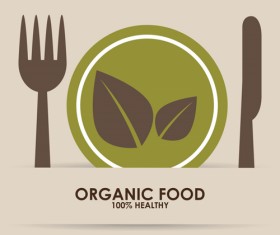 Creative organic food logo vector 04