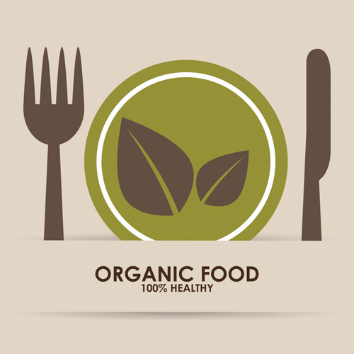 Creative organic food logo vector 04