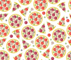 Creative pizza seamless pattern vector set 03